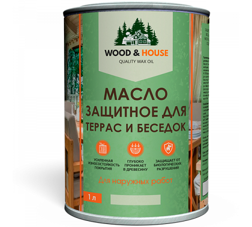 Заказать МАСЛО ЗАЩИТНОЕ ДЛЯ ТЕРРАС И БЕСЕДОК WOOD & HOUSE в Кисловодске, Ставропольский край